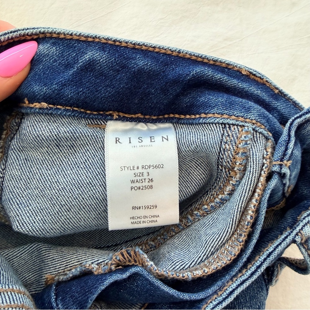 Risen High Rise Women's Ankle Straight Leg Stretchy Cotton Denim Jeans Size 3/26 - Picture 9 of 13